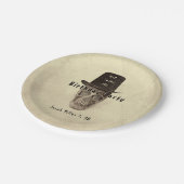 スカルトップハットヴィンテージセピアRIP To His 20s ペーパープレート (アングル)