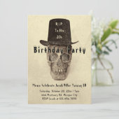 スカルトップハットヴィンテージセピアRIP To His 20s 招待状 (スタンド正面)