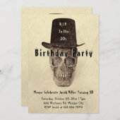 スカルトップハットヴィンテージセピアRIP To His 20s 招待状 (正面/裏面)