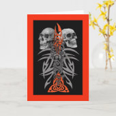 スカルトライバルパターンカード カード (黄色い花)