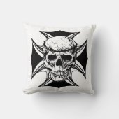 スカルトーンクラウンクロスイラストレーションアート クッション (正面)