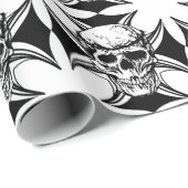 スカルトーンクラウンクロスゴシックバイクもしくは自転車に乗る人アート ラッピングペーパー (ロールコーナー)