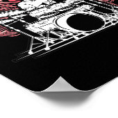 スカルドラムドラマーミュージシャンドラムスティック ポスター (角)