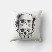 スカルドリップブラックインク（ばちゃばちゃ）跳ねる図 クッション (裏面)