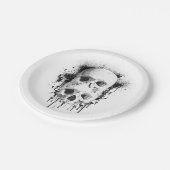 スカルドリップ ブラックインク グラフィックパーティー ペーパープレート (アングル)