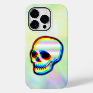 スカルネオンイラストレーションオン水彩背景 Case-Mate iPhone 14 PROケース