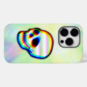 スカルネオンイラストレーションオン水彩背景 Case-Mate iPhoneケース (裏面 (横))