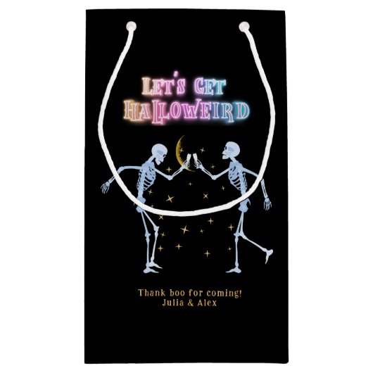 スカルネオンハロウィンハロウィーンハロウィーク踊り骨格 スモールペーパーバッグ (裏面)