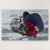 スカルハット大人ボウリングをする人、 クリケットの投手 ジグソーパズル (横)