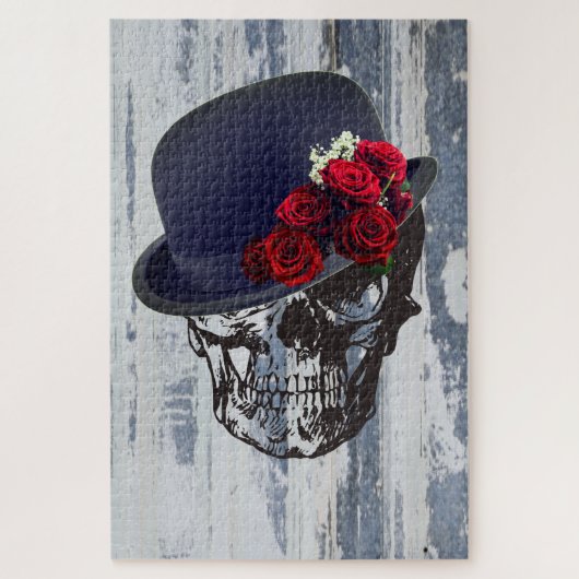 スカルハット大人ボウリングをする人、 クリケットの投手 ジグソーパズル (縦)