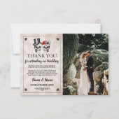 スカルハロウィンは結婚式の写真カード感謝していしています 招待状 (正面)