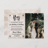スカルハロウィンは結婚式の写真カード感謝していしています 招待状 (正面/裏面)