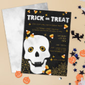 スカルハロウィンキッズコスチュームパーティの招待状 招待状