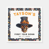 スカルハロウィンキッズコスチュームパーティー – かわいい&不気味かわいい スタンダードカクテルナプキン (正面)