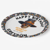 スカルハロウィンキッズコスチュームパーティー – かわいい&不気味かわいい ペーパープレート (アングル)