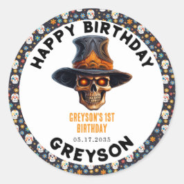 スカルハロウィンキッズコスチュームパーティー – かわいい&不気味かわいい ラウンドシール