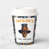 スカルハロウィンキッズコスチュームパーティー – かわいい&不気味かわいい 紙コップ (裏面)