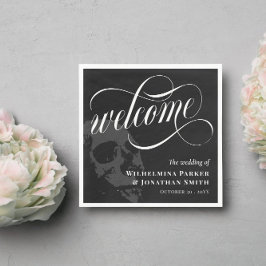 スカルハロウィンゴシック結婚の歓迎 スタンダードランチョンナプキン