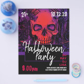スカルハロウィンパーティーイベントフライヤー チラシ (シングル)