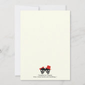 スカルハロウィン結婚レッド・ブラックのカップルのシャワー 招待状 (裏面)