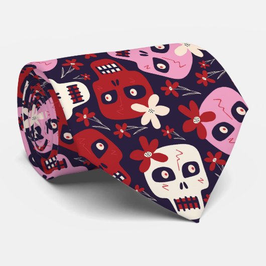 スカルハロウィン ネクタイ (ロール)
