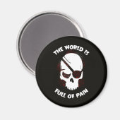 スカルハロウィーンダークブラックホラー マグネット (正面/裏面)