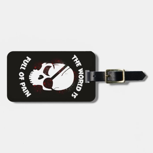 スカルハロウィーンダークブラックホラー ラゲッジタグ (正面横)