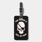 スカルハロウィーンダークブラックホラー ラゲッジタグ (正面縦)