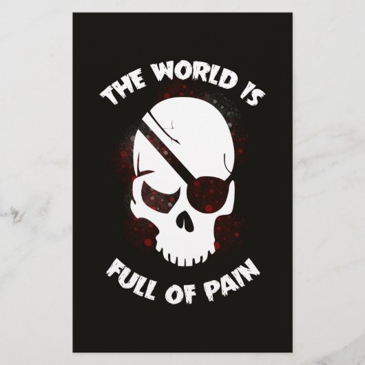 スカルハロウィーンダークブラックホラー 便箋 (正面)