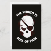 スカルハロウィーンダークブラックホラー 便箋 (正面/裏面)