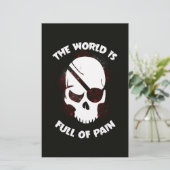 スカルハロウィーンダークブラックホラー 便箋 (スタンド正面)