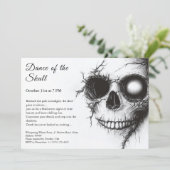 スカルハロウィーン招待状 – ダーク&不気味パーティー 招待状 (スタンド正面)
