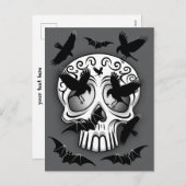 スカルハロウィーン装飾カラベラス シーズンポストカード (正面/裏面)