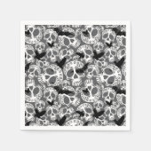 スカルハロウィーン装飾カラベラス スタンダードカクテルナプキン (正面)