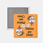 スカルハロウィーン食洗機磁石 マグネット (正面/裏面)