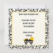 スカルハロウィーン黄色の結婚式の日付を保存 セーブザデート (裏面)