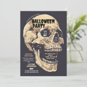 スカルハローウィンパーティスケルトンホラーハウス 招待状 (スタンド正面)