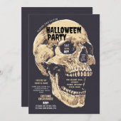 スカルハローウィンパーティスケルトンホラーハウス 招待状 (正面/裏面)