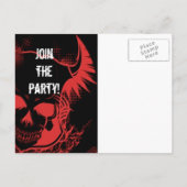 スカルハローウィンパーティ招待 インビテーションポストカード (裏面)