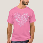 スカルハートピンク輪郭Tシャツ Tシャツ (正面)