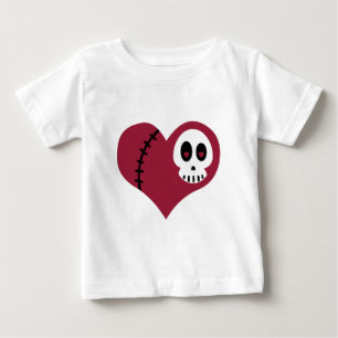 スカルハート乳児Tシャツ ベビーTシャツ