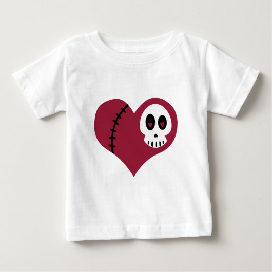 スカルハート乳児Tシャツ ベビーTシャツ (正面)