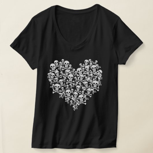 スカルハート Tシャツ (レイダウン)