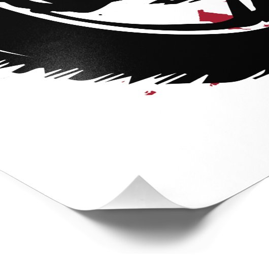 スカルバイクもしくは自転車に乗る人とアメリカ国旗 フォトプリント            (角)