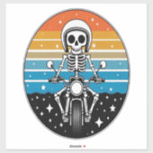 スカルバイクもしくは自転車に乗る人フレイムウィングバイク シール (シート)