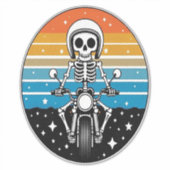 スカルバイクもしくは自転車に乗る人フレイムウィングバイク シール (正面)