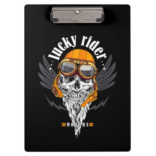 スカルバイク愛好家のためのオートバイギフト クリップボード (正面)