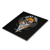 スカルバイク愛好家のためのオートバイギフト タイル (側面)