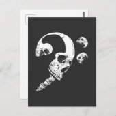 スカルバスクレフ、 音符記号バスプレーヤーMusican Skeleton Music ポストカード (正面/裏面)