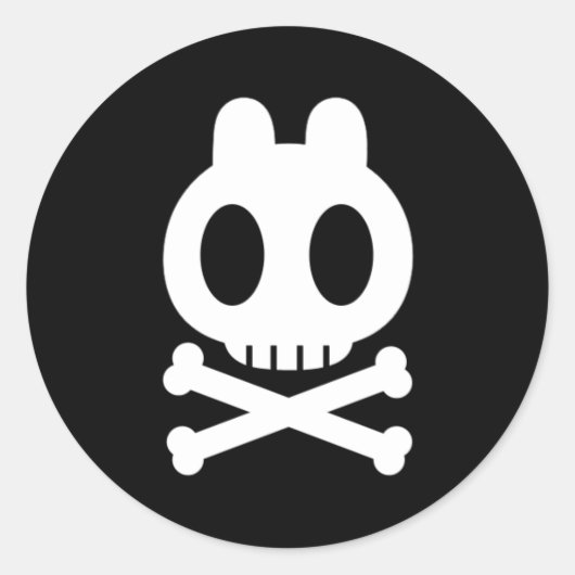 スカルバニーステッカー ラウンドシール (正面)